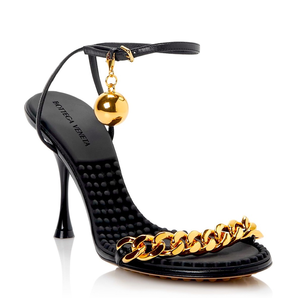 Bottega Veneta Women's Round Toe Chain & Ball Embellished High Heel Sandals